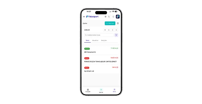 Faturaport v3 mobil ekran 5